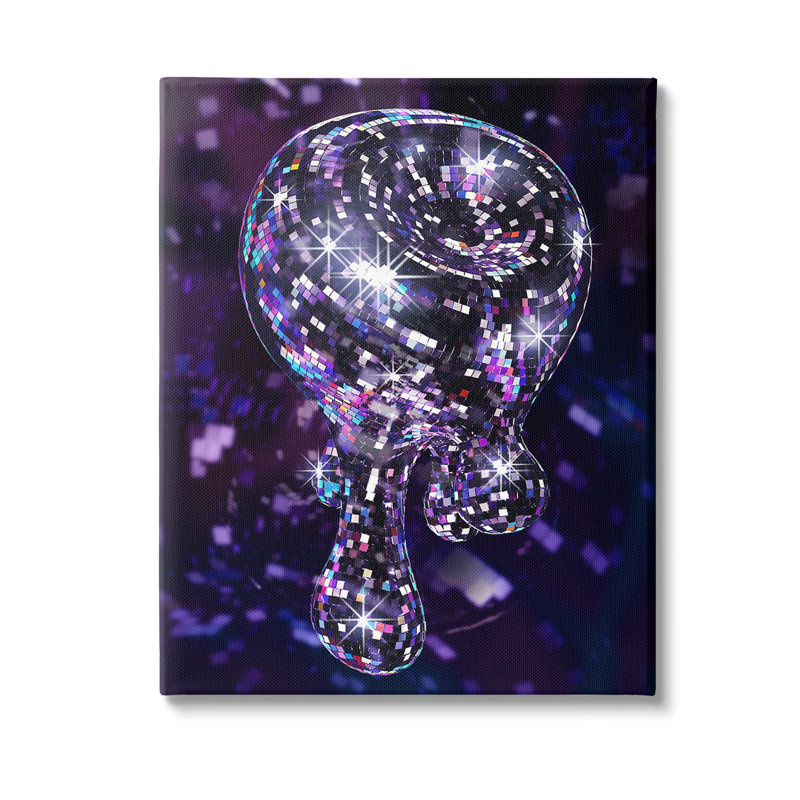 Conception abstraite abstraite sur toile disco, Ziwei Li, H 20 po x l 16 po