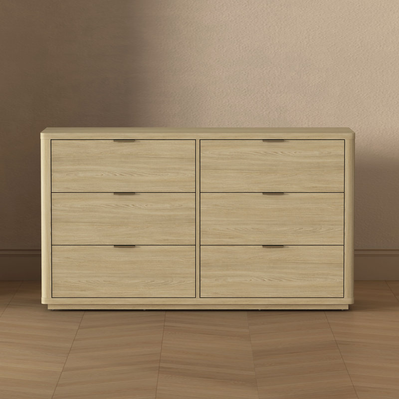 Commode double 6 tiroirs Evelyn, Naturel