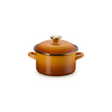 Le Creuste Enamel On Steel Petite Stockpot With Gold Rim, 3.8 Qt. - White