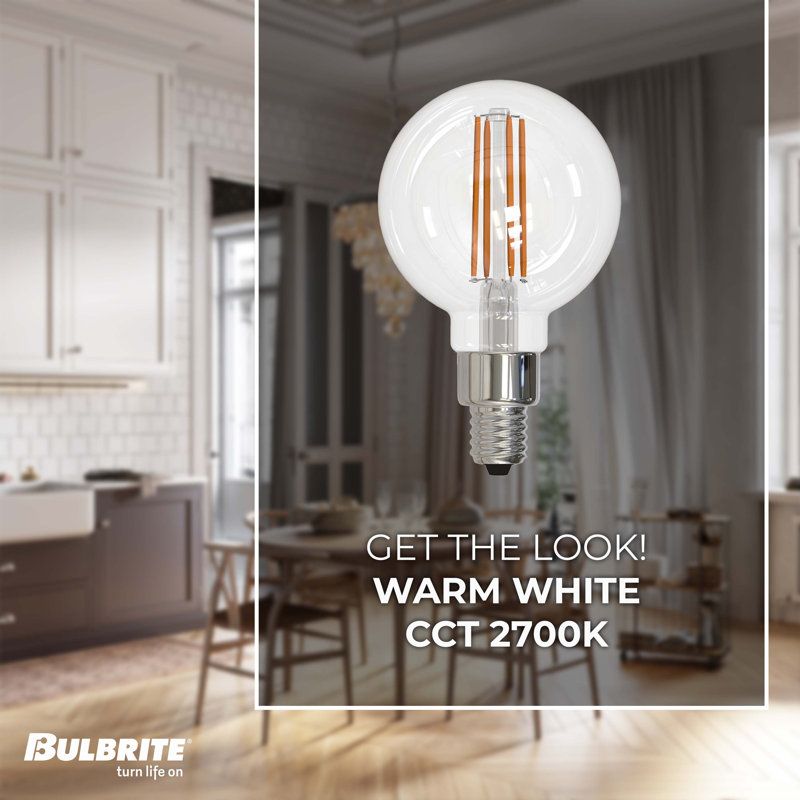 Ampoule DEL à intensité variable G16 de 40 watts, culot E12 / candélabre (2700K)