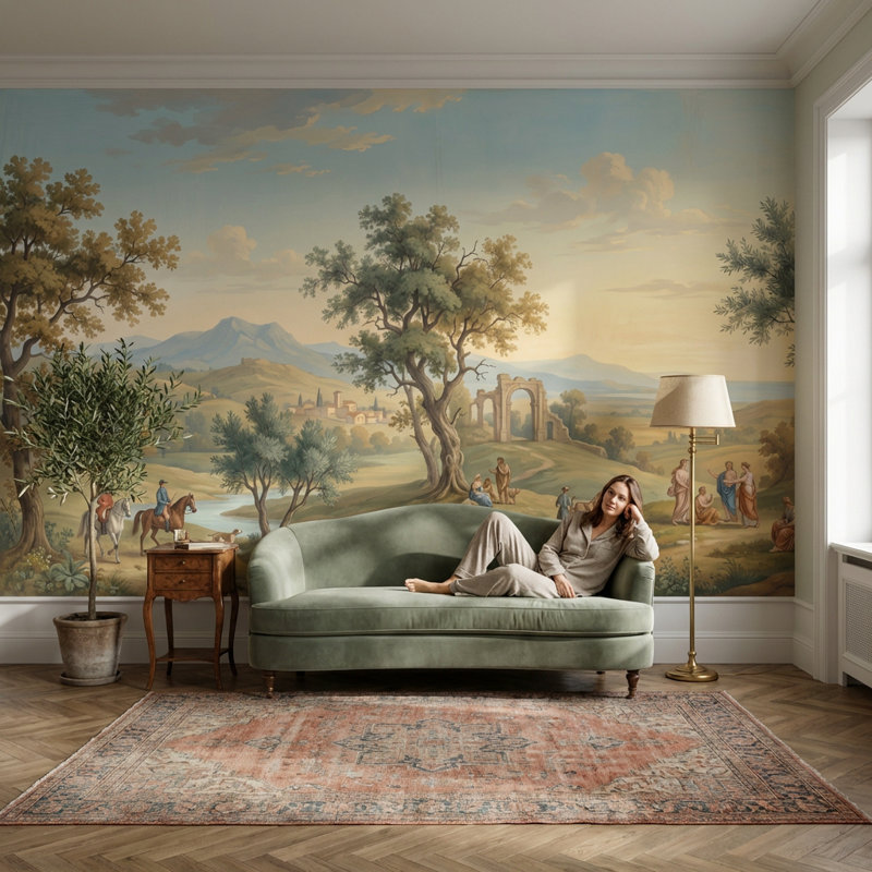 Murale pastorale classique, Non-Woven Nonpasted, 200 po x 120 po