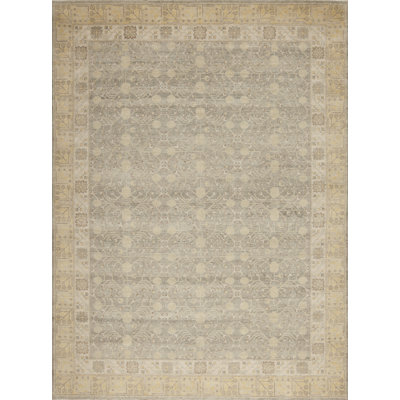 Prestige Hand Knotted Wool Area Rug in Brown/Beige