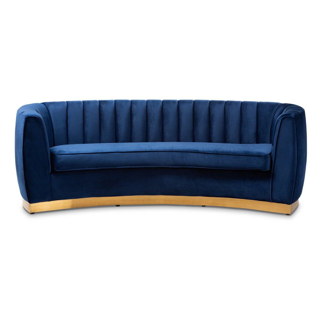Kwajo 93.3" Velvet Tuxedo Arm Sofa Mercer41