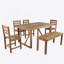Ensemble de table et chaises d'extérieur en bois d'acacia de haute qualité
