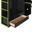 Full Size Wood Loft Bed With Desk,Wardrobe,Ample Storage Space,And RGB LED Light