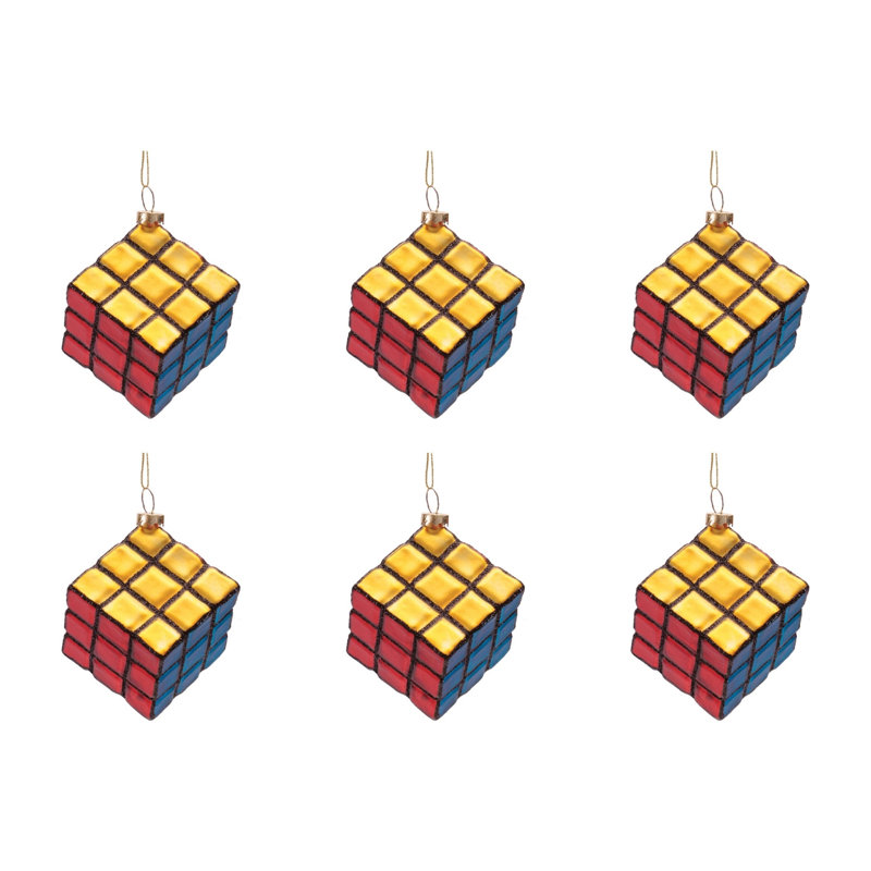 Ornements en verre Rubik's Cube (ensemble de 6)