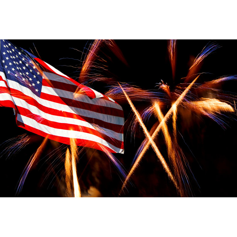USA Flag - Wrapped Canvas Print, 30cm H x 46cm W x 3.8cm D