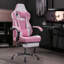 Fauteuil de jeu ergonomique en cuir de PVC avec appui-tête réglable, soutien lombaire et repose-pieds rétractable pour un jeu et un travail confortables