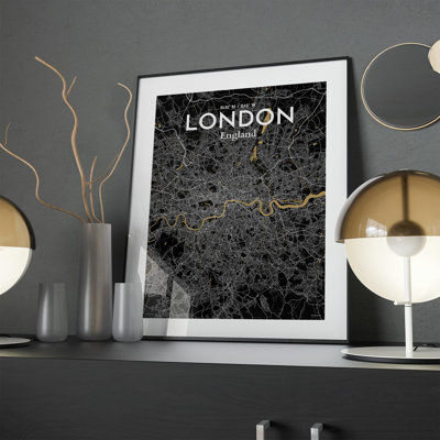London City Map in Luxe 1 Piece Wall Art