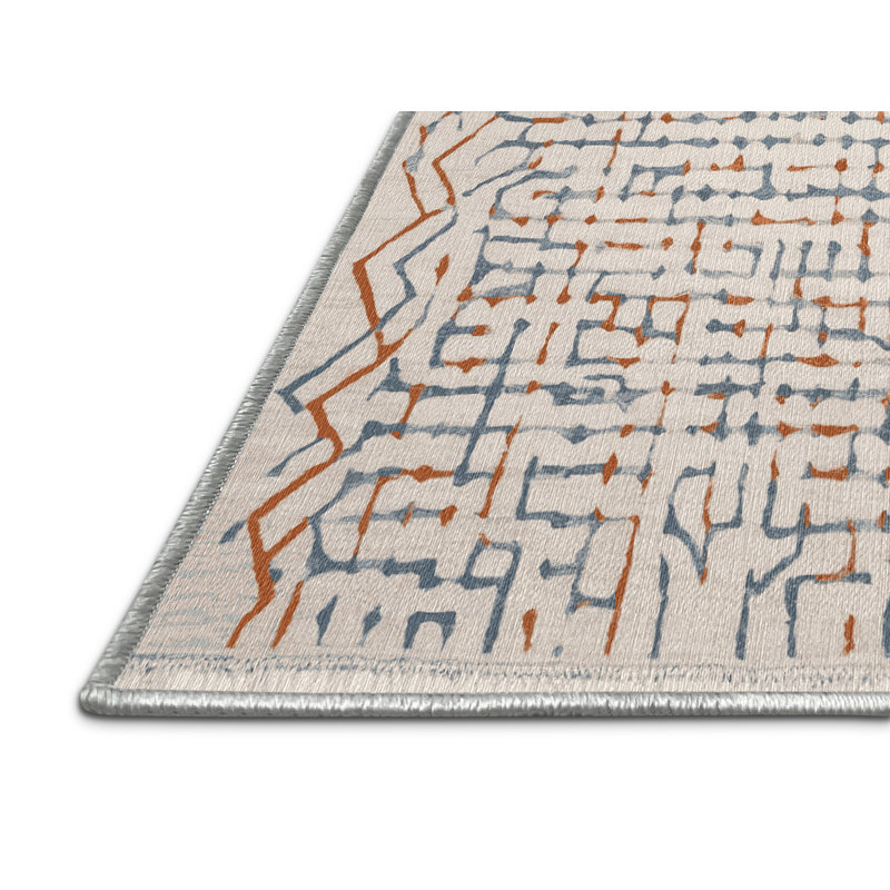 Machine Washable Beige Area Rug, Runner 2' x 4'
