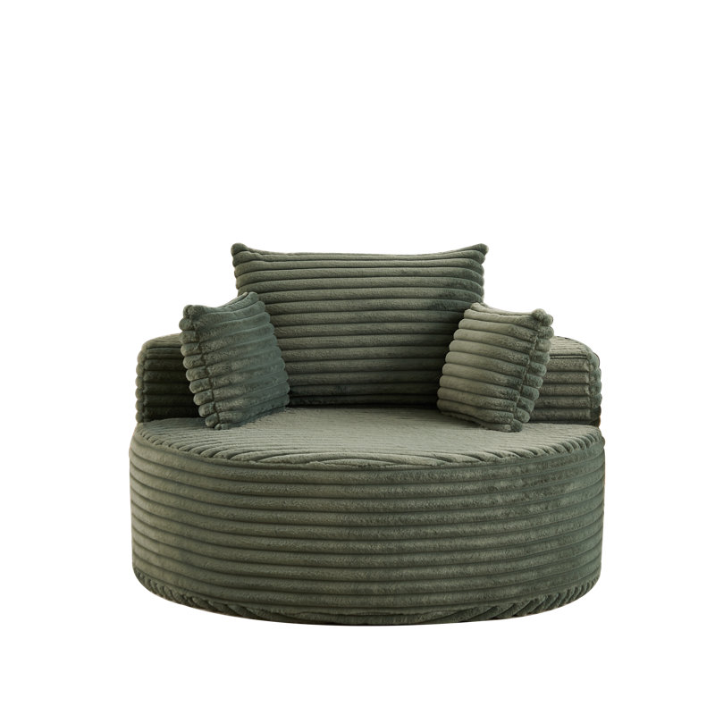 Canapé confortable en velours côtelé vert, style moderne pour le salon