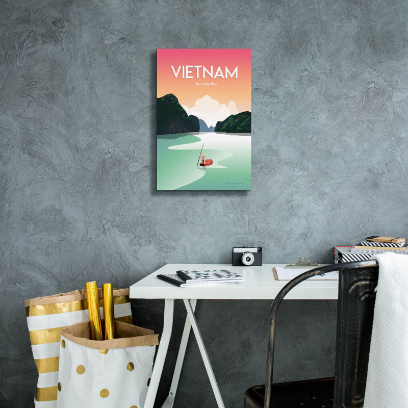 «Vietnam Ha Long Bay» par Omar Escalante, art mural sur toile, H 18 po x l 12 po