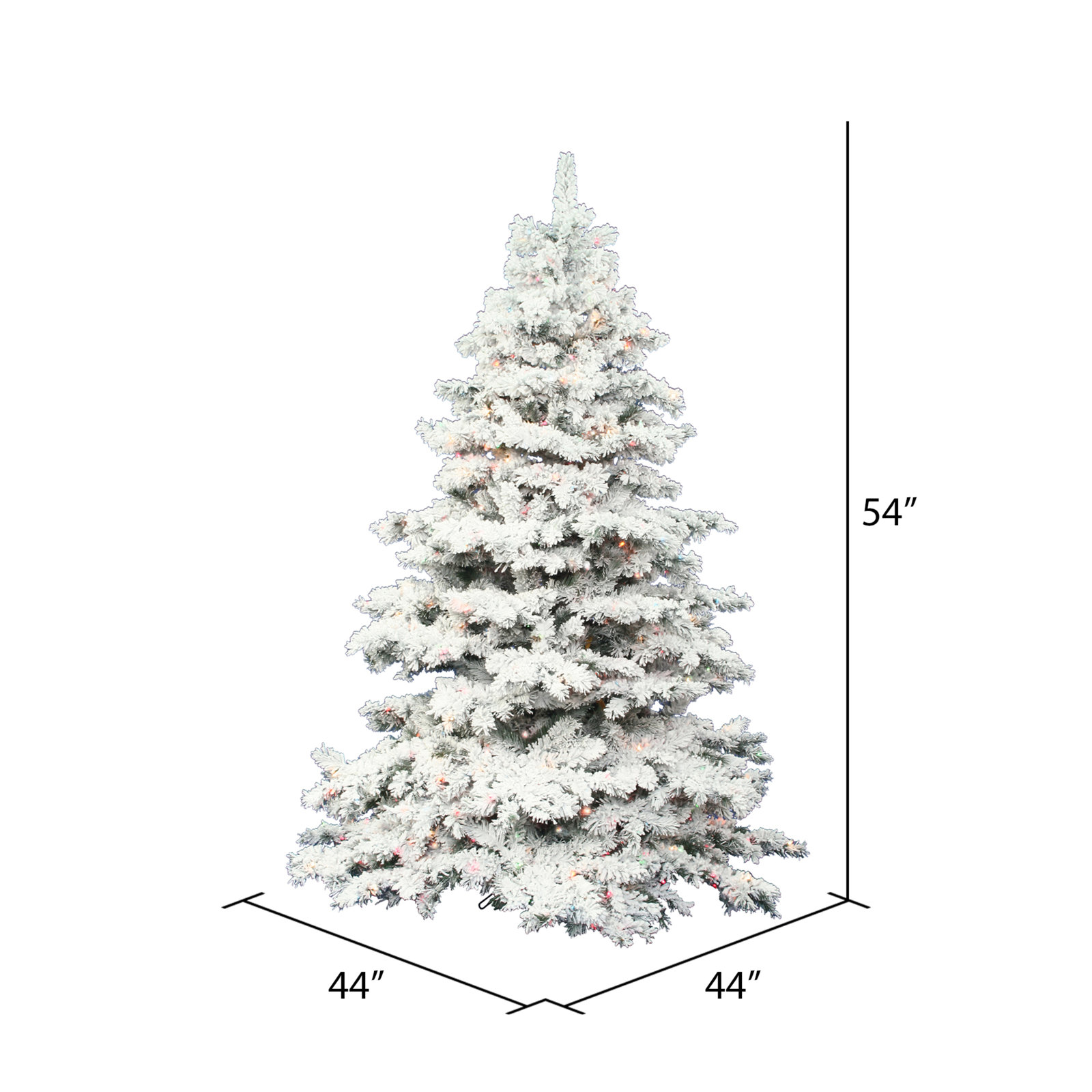 Frosted 10' Pre-Lit Pine Christmas Tree, 4.5' H