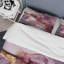 Ensemble de housse de couette fractale abstraite rose et doré-101242122