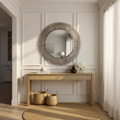 Miroir argenté antique 46,75 po Hiren