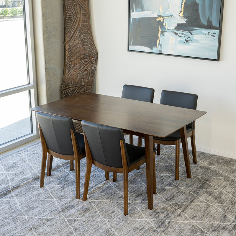 Ensemble repas pour 4 personnes Thome, Noyer, Noir pure