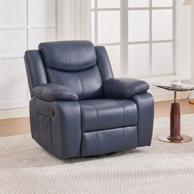 Adwin 37" W Faux Leather Swivel Recliner