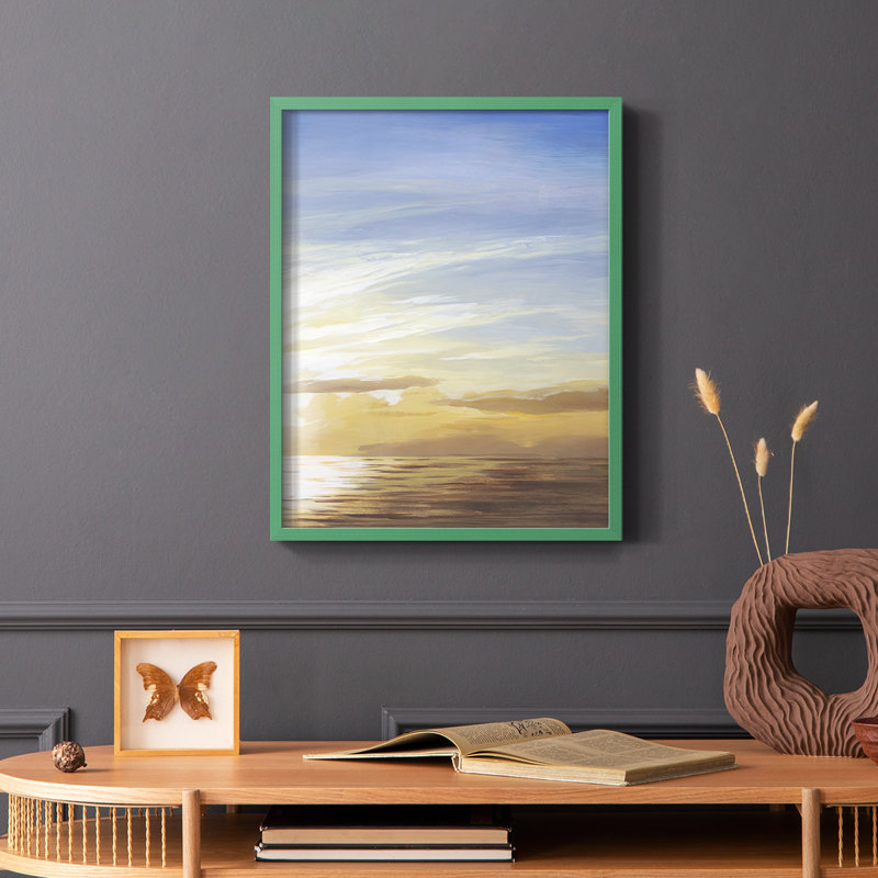 Luminous Waters II Framed Print - Solid Wood, Green, 10" H x 8" W