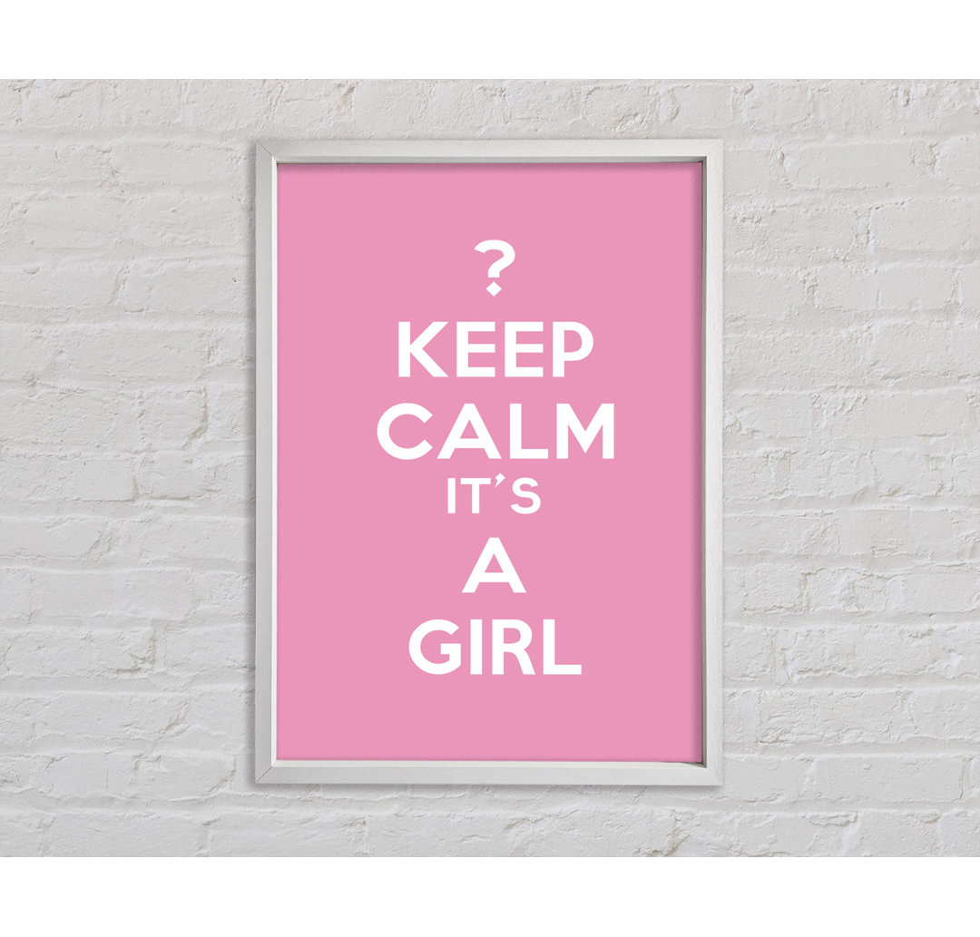 Kinderzimmer Zitat Keep Calm Girl Pink - Druck