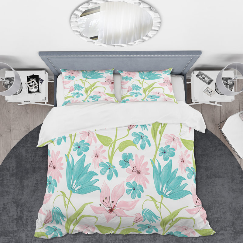 Ensemble de housse de couette en microfibre Raahil, Housse de couette très grand + 2 très grandes ta