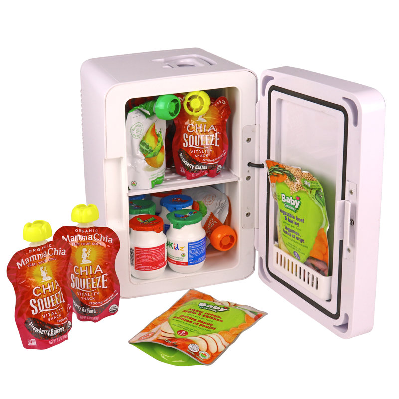 Compact White Smart Portable Cosmetic Fridge with LED Mirror
