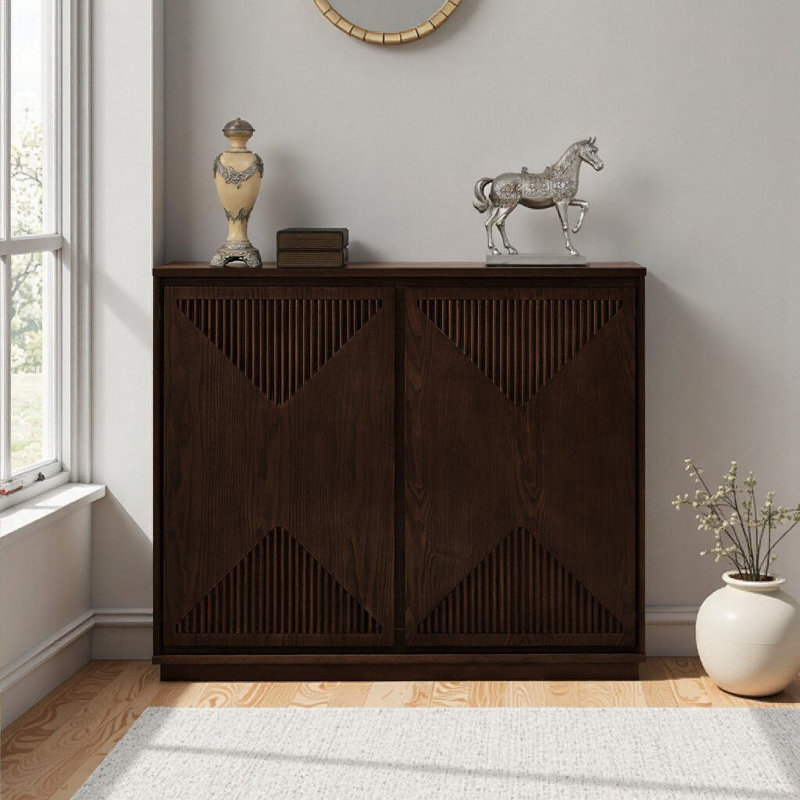 Armoire de rangement Mid Mid Century, Noyer foncé