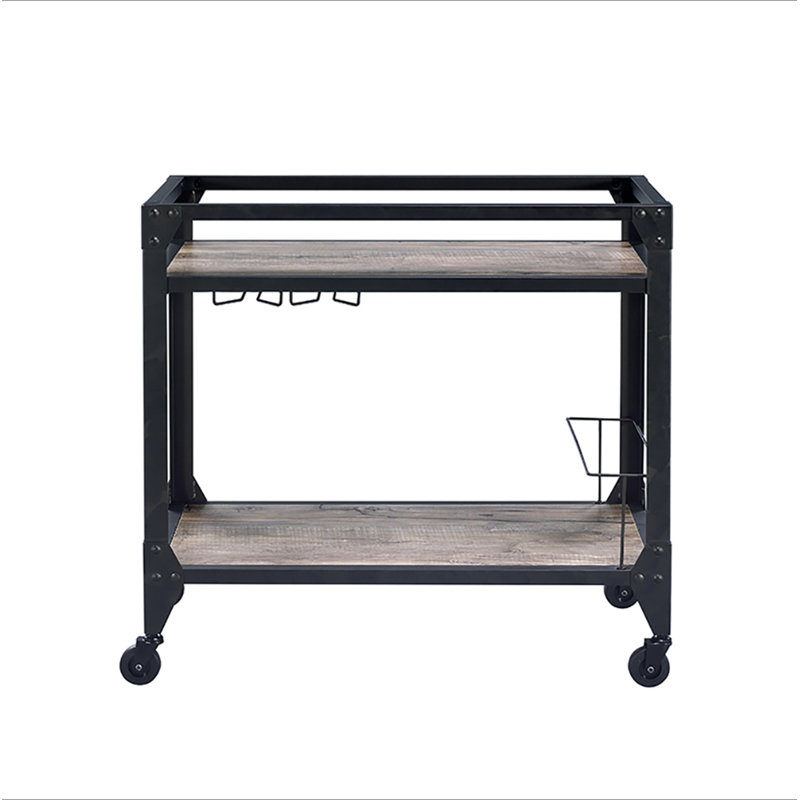 Rustic 2-Shelf Serving Cart