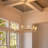 12 - Light Dimmable Wagon Wheel Rattan Chandelier