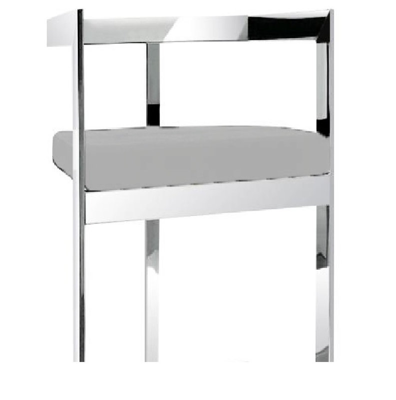 Tabouret Adalinna, Tabouret de bar (siège d'une hauteur de 30 po), Argent, Gris