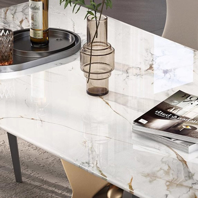 Ensemble de table de salle à manger rectangulaire de luxe de style italien, H 29,5 po x L 63 po x l 35,4 po