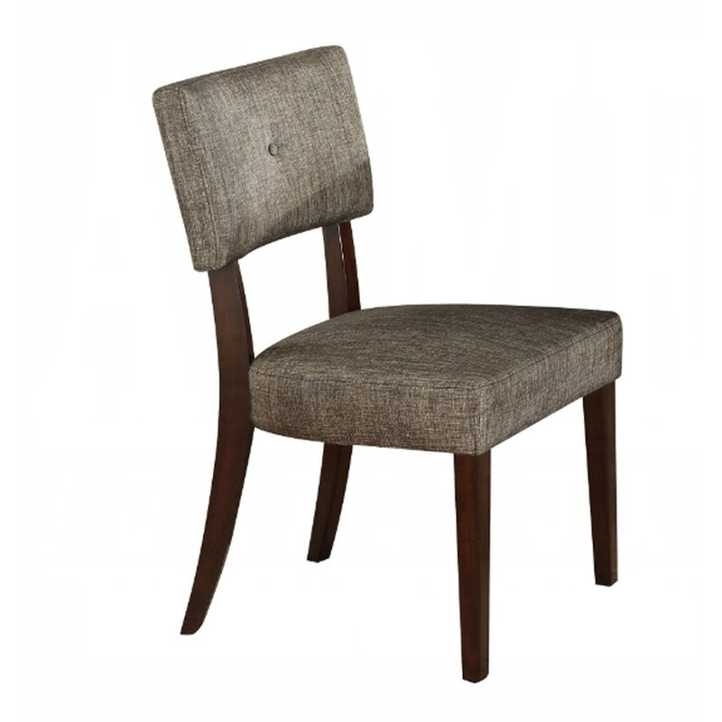 Chaise d'appoint en tissu et finition grise (2) - Chaises élégantes et pratiques (de 2) avec pieds doux