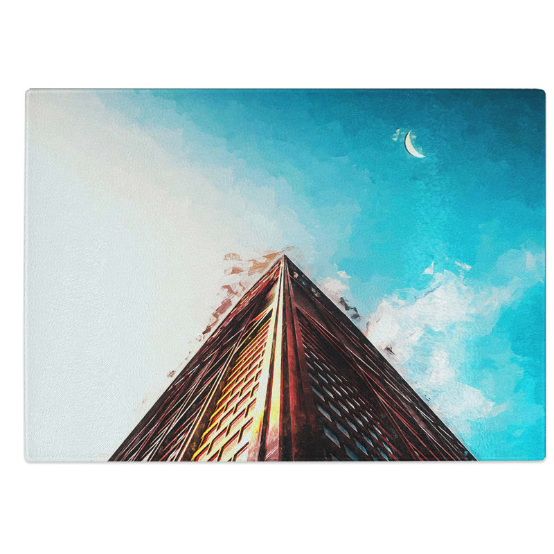 Glass Moon Above The Architecture in Abstract Chopping Board, 28.5 cm W x 20 cm L