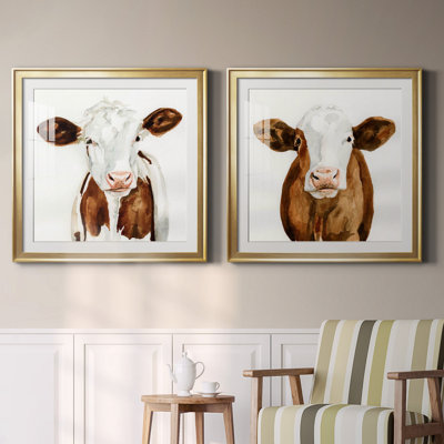 " Cow Gaze I " 2 - Pieces Painting Print