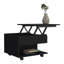 Table basse à plateau relevable avec rangement et roues verrouillables, panneau de particules carré de couleur noire, compact 19,6 po x 21,6 po