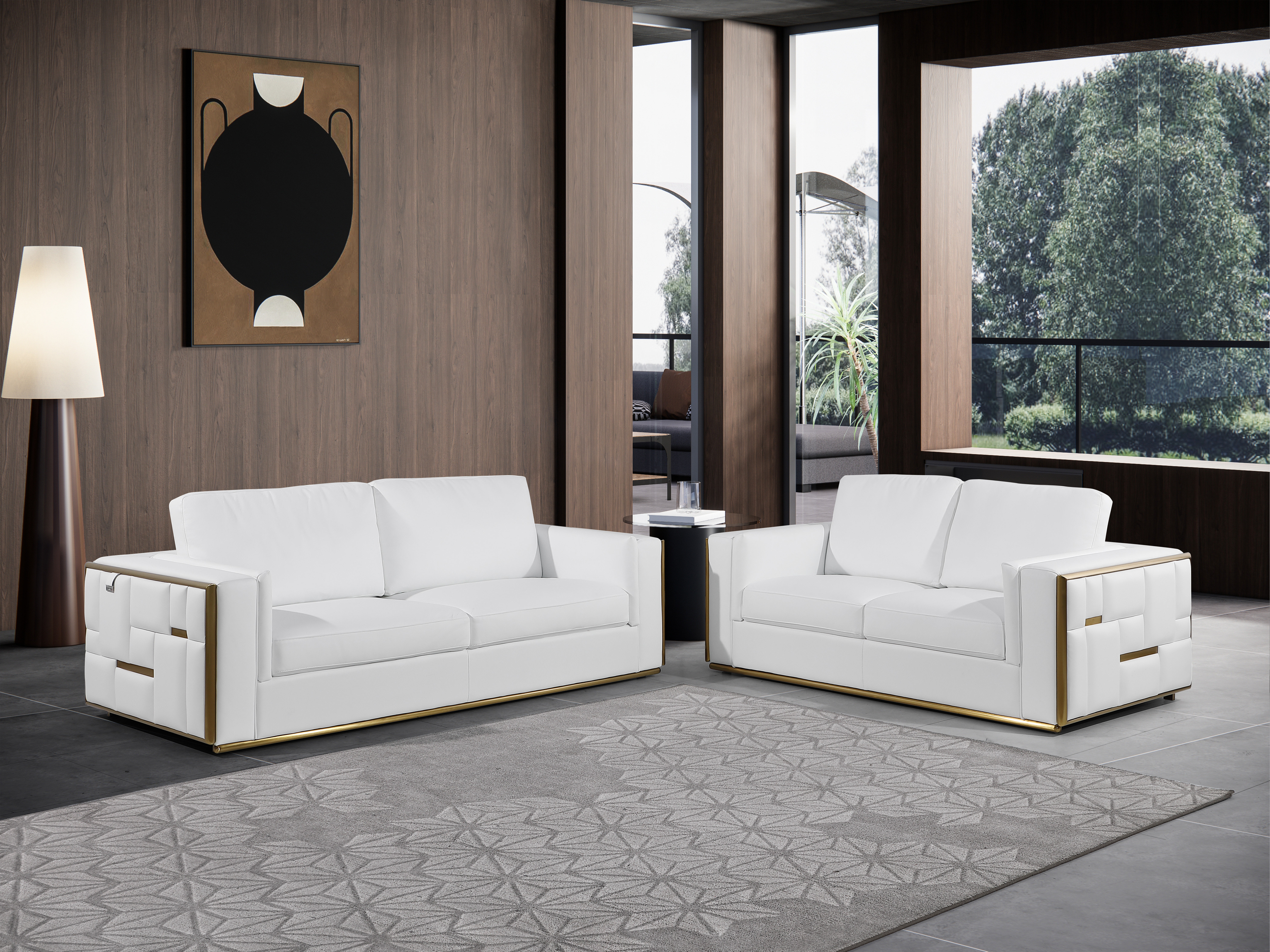 1005 White Leather Sofa By ESF Furniture, 53% OFF