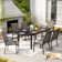 Basima Metal Patio Dining Set with Extendable Rectangular Table