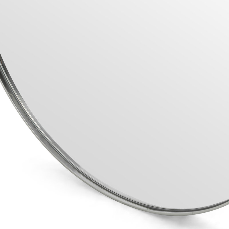 Bellvue Metal Wall Mirror, Shiny Steel, 47.25" x 47.25"