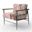 Fauteuil d'appoint rembourré en velours Pink Dance Quiet Ensemble-2076032635