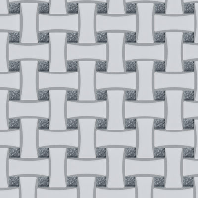 Metro Dog Bone Basketweave 0.92 In. X 2.26 In. Porcelain Basketweave Mosaic Wall Tile