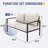 Outdoor Light Brown Wicker Loveseat in Steel Frame with Cushions-1200191471