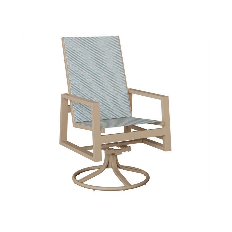 Chaise berçante berçante à haut dossier berçant Vida Berlin Gardens, Interlock Calypso, Sahara moucheté