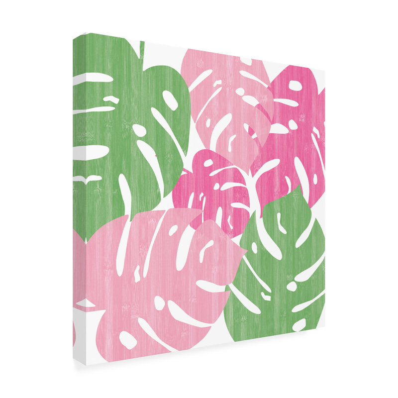 Décoration murale d'extérieur toutes saisons Sarah Adams «Rose vif Monstera II», L 24 po x H 24 po