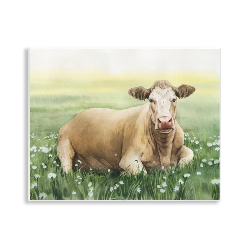 Vache au repos, plaque murale par Grace Popp