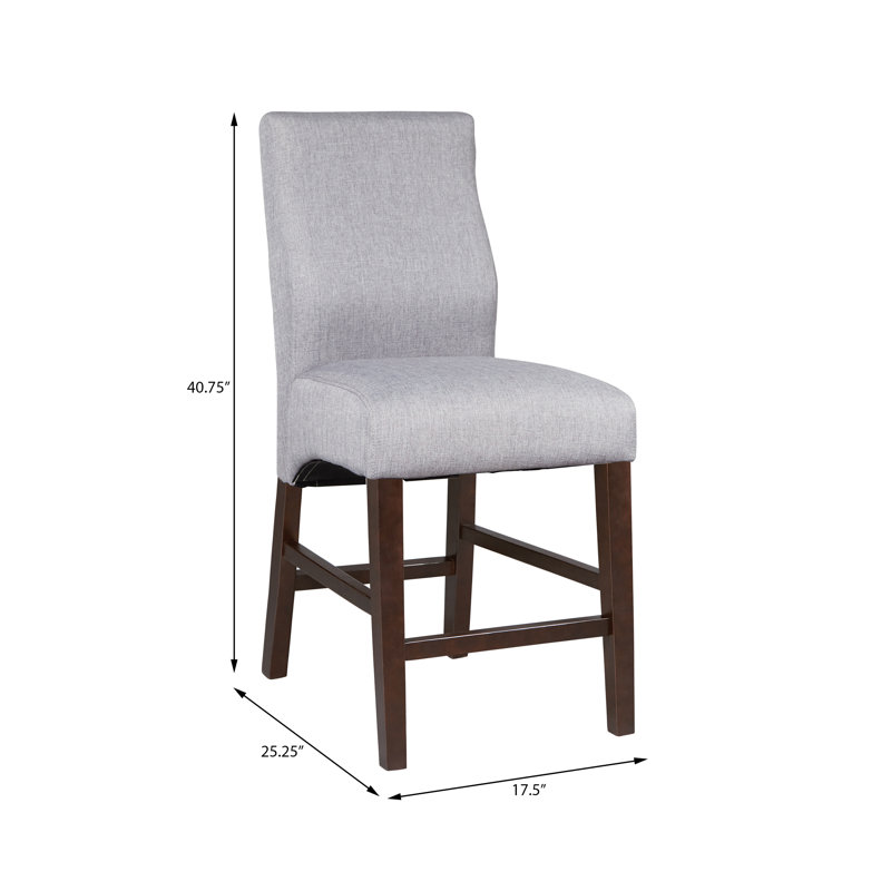 Melora Upholstered Counter Stool with Solid Wood Frame