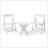 Foldable Small Table And Chair Set With 2 Chairs And Rectangular Table  White
