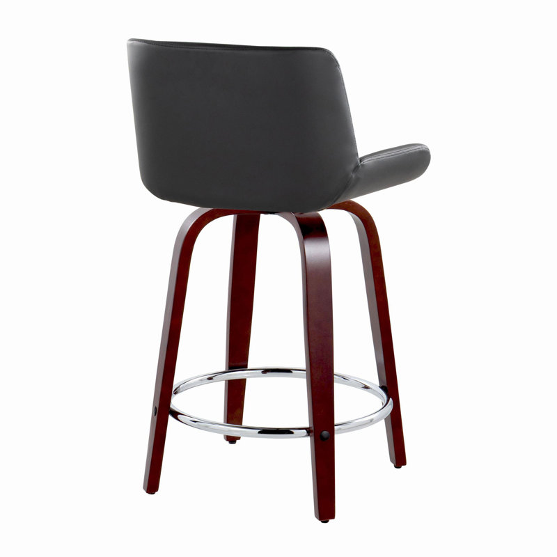 Rondell 24" Upholstered Fixed-Height Counter Stools, Black