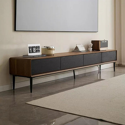 Meuble télé moderne en bois massif noir