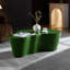 Table basse de 50 po en forme de fibre de verre verte unique de forme unique, table basse sans assemblage pour le salon-1493907764