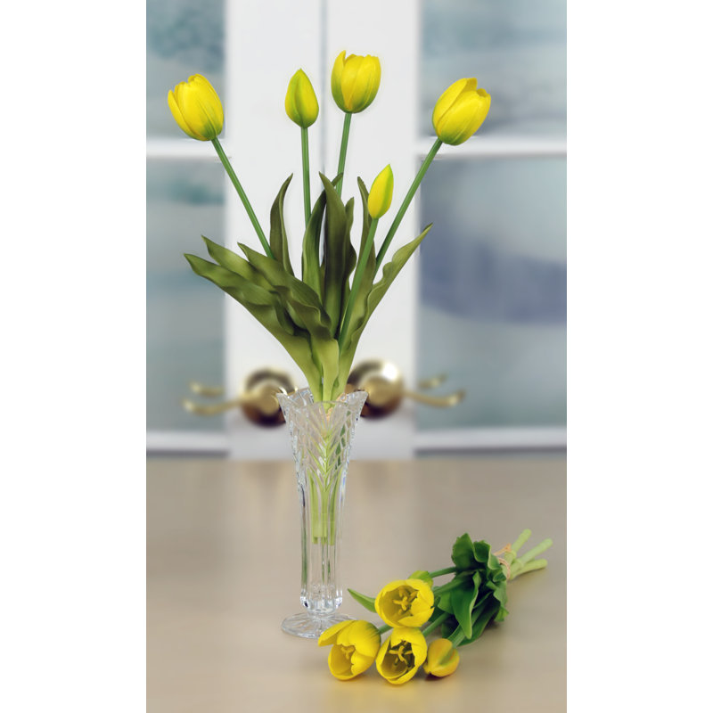 Blooming Tulip Bunch - 15 Inches Set Of 6, Yellow
