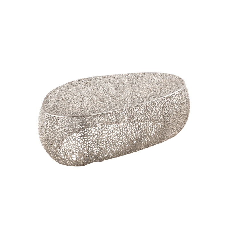 Cindie Oval Coffee Table Silver, Silver